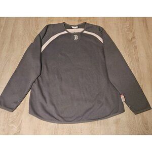 Majestic Womens Size L Boston Red Socks Therma Base Pullover Top Gray Pink
